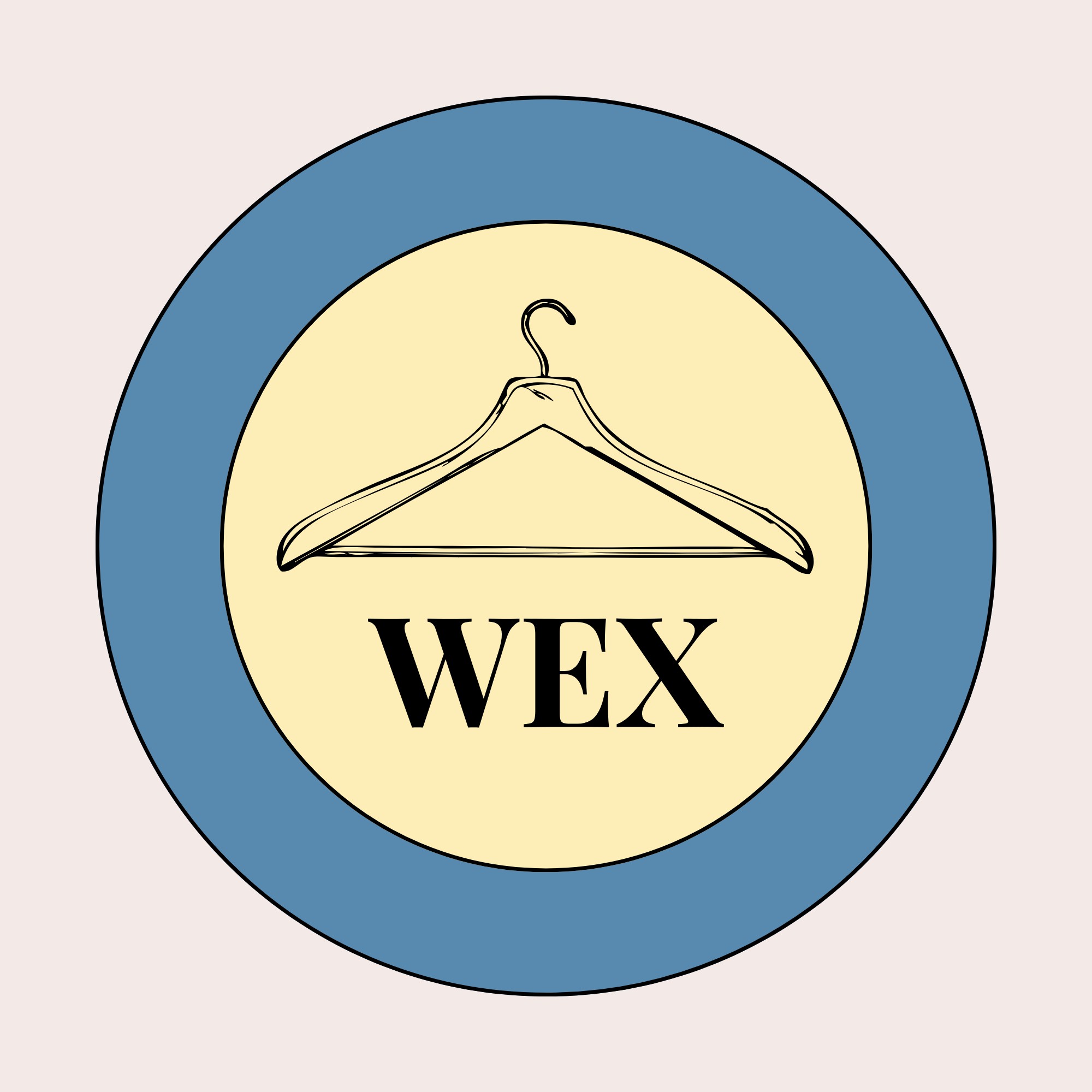 WEX logo: a coat hanger in a blue and yellow roundel